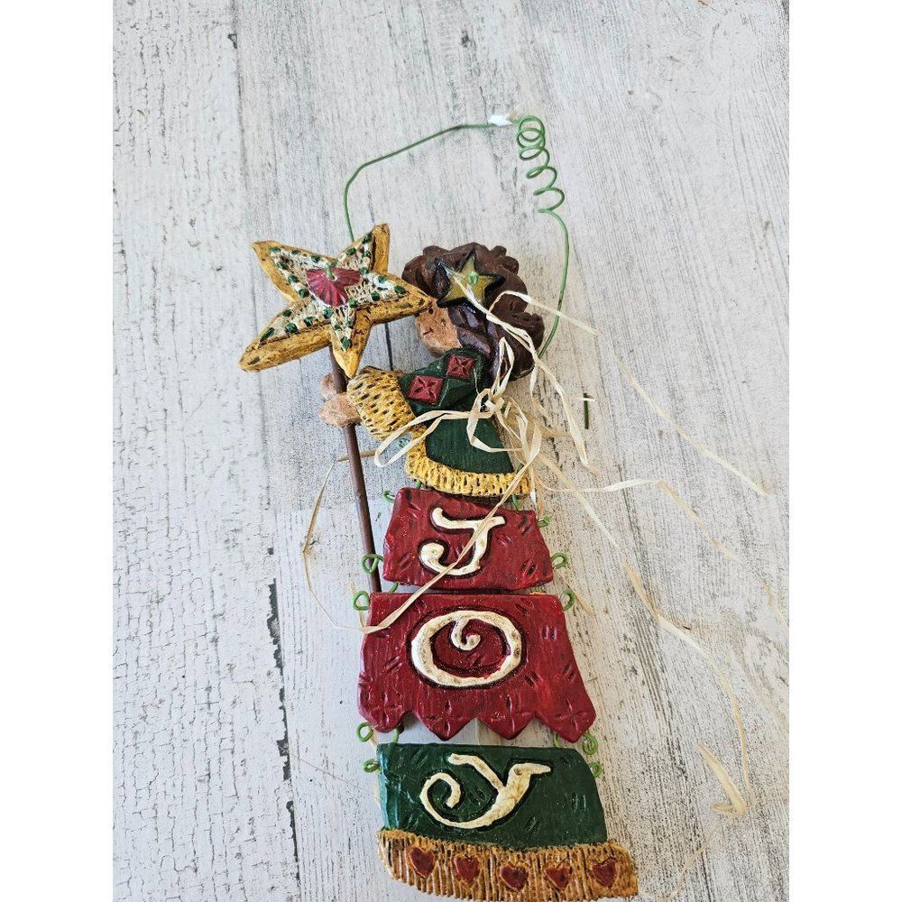 Eixon Vintage angel cherub ornament large joy Xmas tree